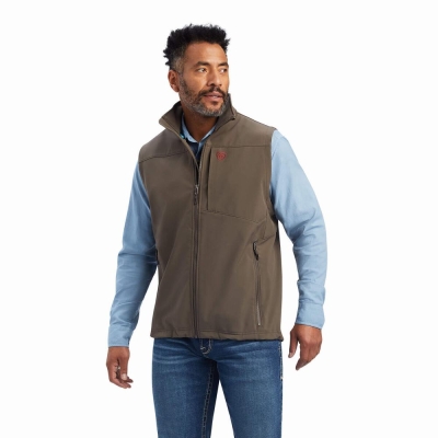 Brown Ariat Logo 2.0 Softshell Men's Jackets | UFYI72109