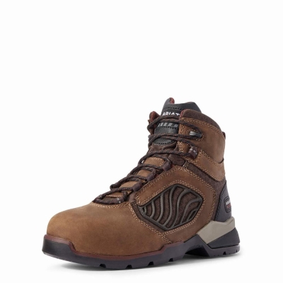 Brown Ariat Rebar Flex 6" Carbon Toe Women's Work Boots | LPEK25708