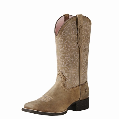 Brown Ariat Round Up Remuda Women's Western Boots | YNTH32049