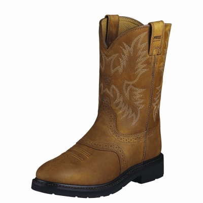 Brown Ariat Sierra Saddle Men's Work Boots | XPIS60942