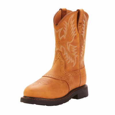 Brown Ariat Sierra Saddle Steel Toe Men's Work Boots | NZRG12670