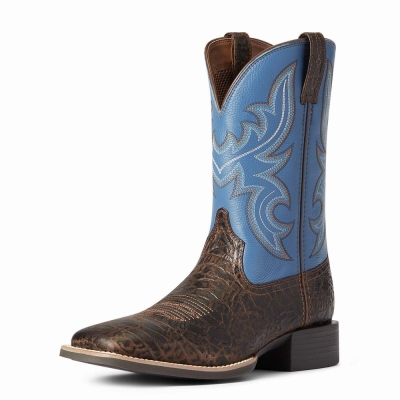 Brown Ariat Sport Cow Country Men's Western Boots | BTSC48971