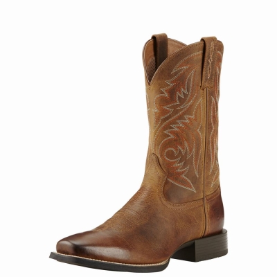 Brown Ariat Sport Herdsman Men's Western Boots | MPKE37691