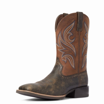 Brown Ariat Sport Knockout Men's Western Boots | RTXK45021