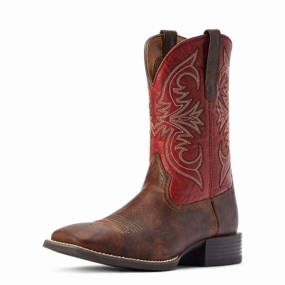 Brown Ariat Sport Pardner Men's Western Boots | RKBC40728