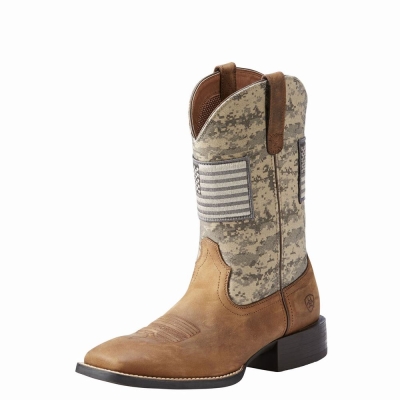 Brown Ariat Sport Patriot Men's Western Boots | QGDC56921