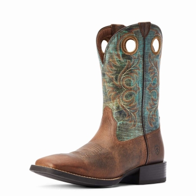 Brown Ariat Sport Rodeo Men's Western Boots | NAVP71382