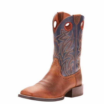 Brown Ariat Sport Sidebet Men's Western Boots | IZXO52913