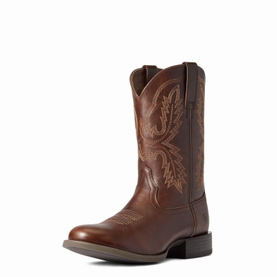 Brown Ariat Sport Stratten Men's Western Boots | GLEB46521