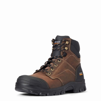 Brown Ariat Treadfast 6" Steel Toe Men's Work Boots | XQMI73041