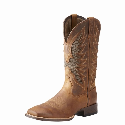 Brown Ariat VentTEK Ultra Men's Western Boots | LXPZ82370