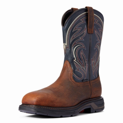 Brown Ariat WorkHog XT Cottonwood Carbon Toe Men's Work Boots | HSFZ72048