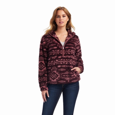 Brown Rose Ariat REAL Berber Women's Hoodies | PTQA23049