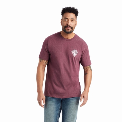 Burgundy Ariat Arrowhead 2.0 Men's Polo Shirts | FEDC59216