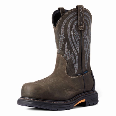 Coffee Ariat WorkHog XT Tumbleweed Waterproof Carbon Toe Men's Waterproof Boots | TABH13259