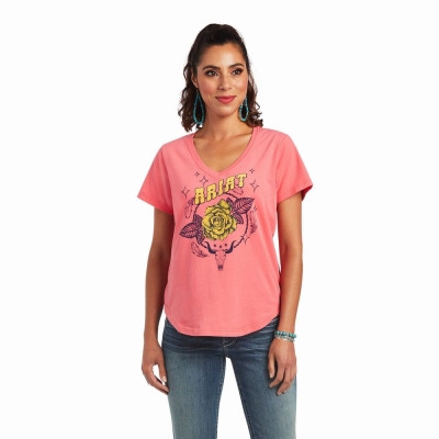 Coral Ariat Green Machine Women's Tops | IDTP84175