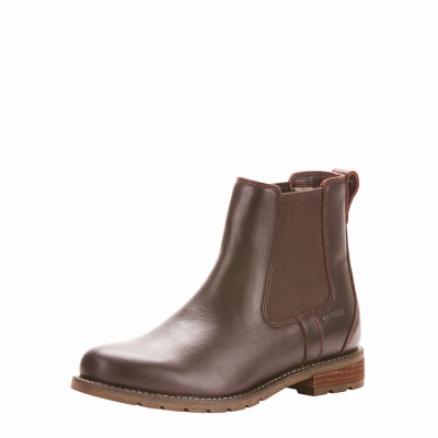 Dark Brown Ariat Wexford Waterproof Women's Dress Boots | KVOL94756