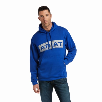 Deep Blue Grey Ariat Basic Men's Hoodies | UFCO73986