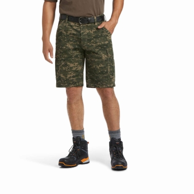 Deep Camo Ariat Rebar DuraStretch Made Tough Cargo Men's Pants | SODU47320