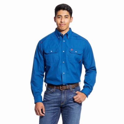 Green Ariat FR Featherlight Men's Shirts | SFOA65217