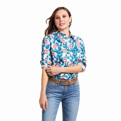 Green Ariat Kirby Stretch Women's Tops | UNVI36051