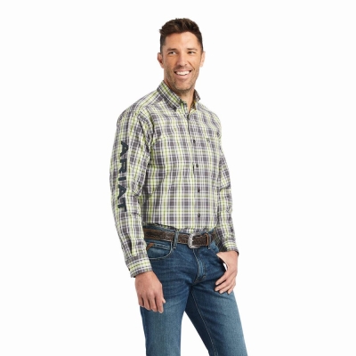 Green Ariat Pro Series Team Mabry Classic Fit Men's Shirts | XEPZ82531