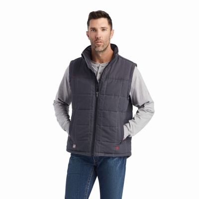 Grey Ariat FR Crius Insulated Men's Jackets | MJKU98742