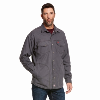 Grey Ariat FR Rig Men's Jackets | UZWO48769