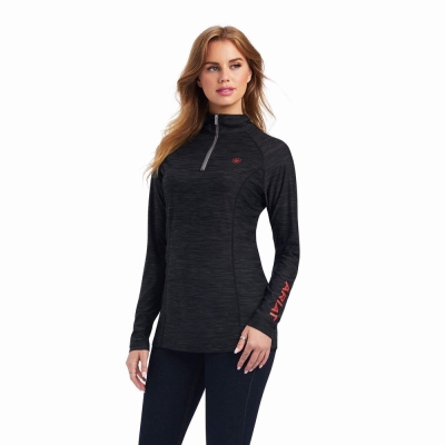 Grey Ariat Laguna 1/4 Zip Women's Tops | HXRI16780