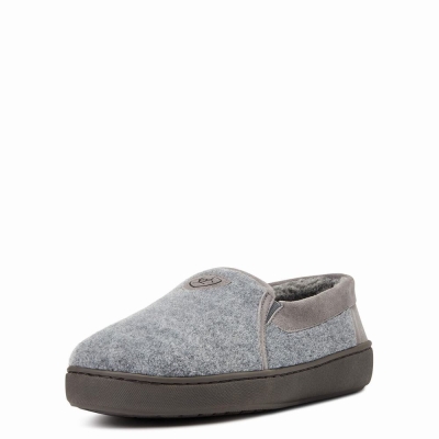 Grey Ariat Lincoln Men's Slippers | DYFU71328