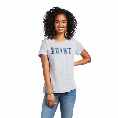 Grey Ariat REAL Kinship Women's Tops | RIGP38097