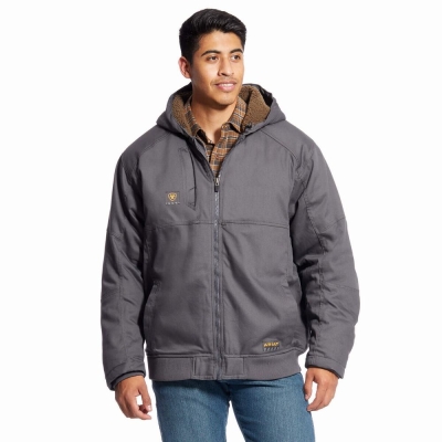 Grey Ariat Rebar DuraCanvas Men's Jackets | FXLM18734