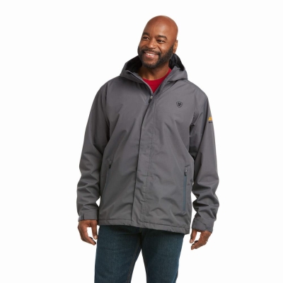 Grey Ariat Rebar Stormshell Waterproof Men's Jackets | EVPX17890