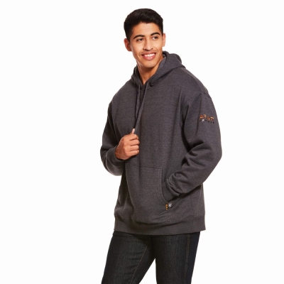 Grey Ariat Rebar Workman Men's Hoodies | CEKL42695