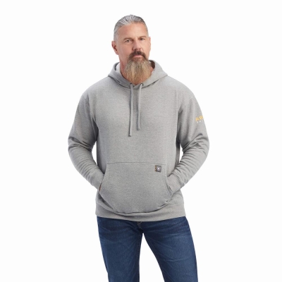 Grey Ariat Rebar Workman Men's Hoodies | EVUD61248