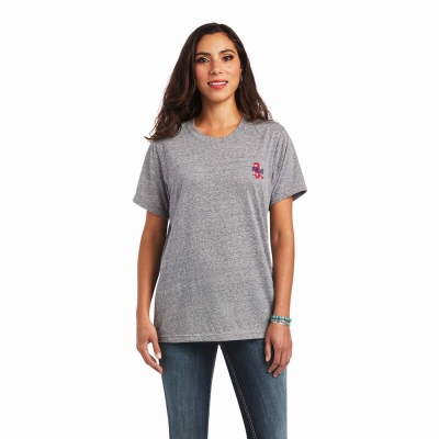 Grey Ariat Singing the Blues Women's Tops | NDSB49012