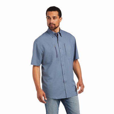 Grey Ariat VentTEK Classic Fit Men's Shirts | CWJF10634