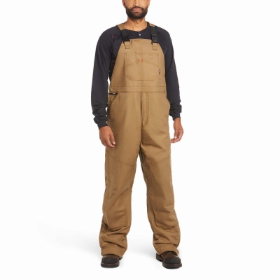 Khaki Ariat FR Insulated Overall 2.0 Men's Pants | FBQO47635