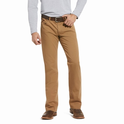 Khaki Ariat M5 Slim Stretch Boone Men's Pants | EYVQ31427