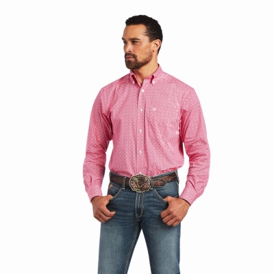 Light Rose Ariat Malachi Stretch Classic Fit Men's Shirts | DHTX40381