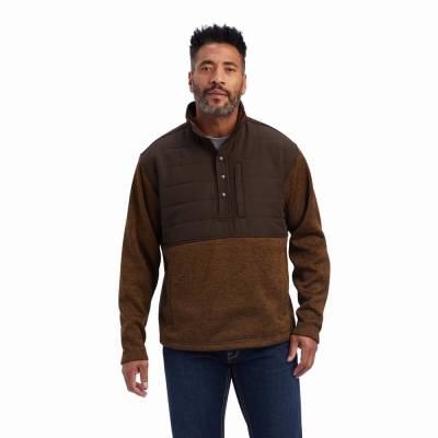 Multicolor Ariat Caldwell Reinforced Snap Men's Hoodies | PLAC02874