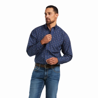 Multicolor Ariat Damien Classic Fit Men's Shirts | HDCV93476