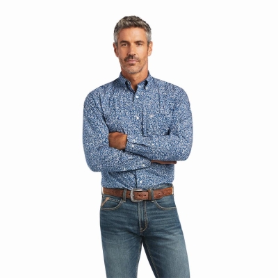 Multicolor Ariat Fadel Fitted Men's Shirts | NDQP67941