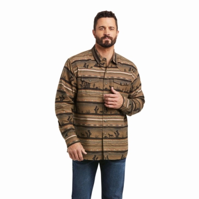 Multicolor Ariat Hawthorne Retro Fit Men's Shirts | ZARK02713