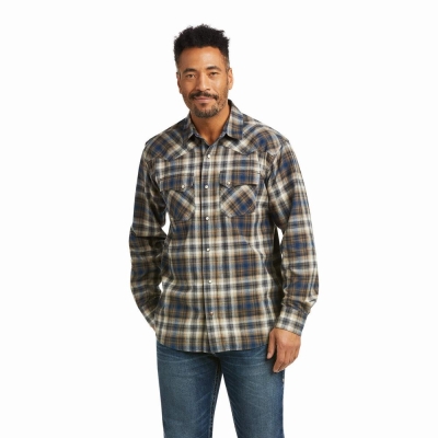 Multicolor Ariat Hoboken Retro Fit Men's Shirts | GNPC52143