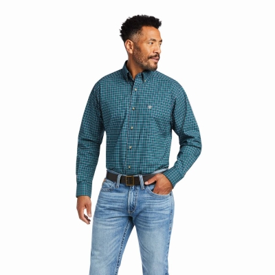 Multicolor Ariat Pro Series Declan Stretch Classic Fit Men's Shirts | OBKP24058