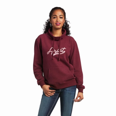 Multicolor Ariat REAL Logo Script Cowl Women's Hoodies | TUYV17639