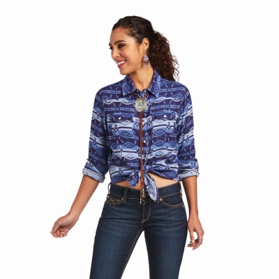 Multicolor Ariat REAL Oceanic Women's Tops | MZVU18942