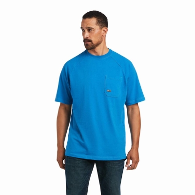 Multicolor Ariat Rebar Cotton Strong Men's Short Sleeve | JKGM75829