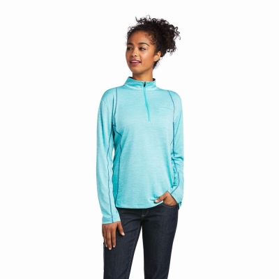 Multicolor Ariat Rebar Evolution 1/2 Zip Women's Tops | UKHS96123